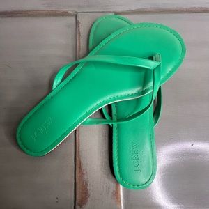 Green J Crew Factory Summer Thong Sandals size 10